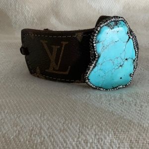 Upcycled Louis Vuitton Turquoise Bracelet